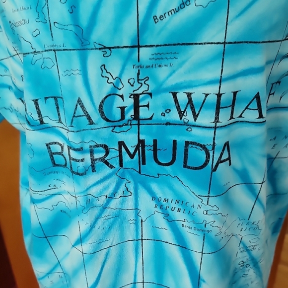 Bermuda Map Blue Tie Dye T Shirt - Picture 3 of 9